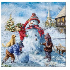 Paw Snowman fun papírszalvéta 33x33cm,20db-os konyhai eszköz