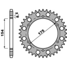 PBR acél hátsó lánckerék 258 - 530 standard egyéb motorkerékpár alkatrész