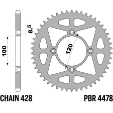 PBR Acél hátsó lánckerék - 428 PBR Erőátviteli alkatrészek Láncok, lánckerekek, láncszettek Hátsó lánckerekek egyéb motorkerékpár alkatrész