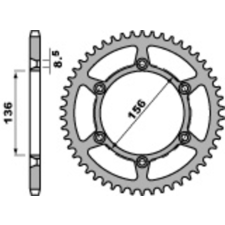 PBR acél hátsó lánckerék 820 - 520 egyéb motorkerékpár alkatrész