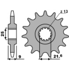 PBR acél standard első lánckerék 2049 - 428 egyéb motorkerékpár alkatrész