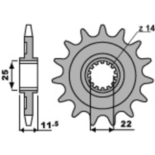 PBR acél standard első lánckerék 2207 - 520 egyéb motorkerékpár alkatrész