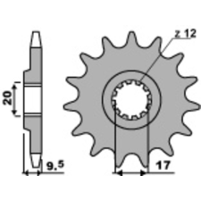 PBR acél standard első lánckerék 7005 - 420 egyéb motorkerékpár alkatrész