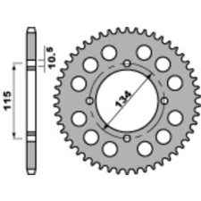 PBR acél standard hátsó lánckerék 711 - 530 egyéb motorkerékpár alkatrész