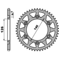 PBR acél standard hátsó lánckerék 808 - 520 egyéb motorkerékpár alkatrész