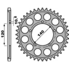 PBR Acél Standard Hátsó Láncsor 4409 - 530 egyéb motorkerékpár alkatrész