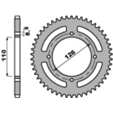  PBR Acél Standard Hátsó Láncsor 4418 - 420 lánc, láncszett