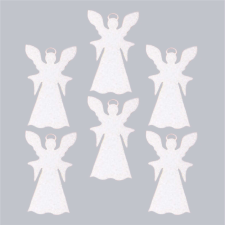 PC Filcfigura - Angyal glóriás (6 db/cs, átm. kb.: 6cm) dekorációs kellék