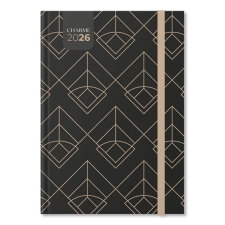 PD Calendar Határidőnapló Period Charme A/5 napi Antracit papír 2026 határidőnapló