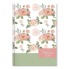PD Calendar Határidőnapló Period Flowers B/6 heti Green papír 2026 határidőnapló
