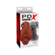 PDX Pick Your Pleasure Stroker - 2in1 élethű maszturbátor (barna) maszturbátor