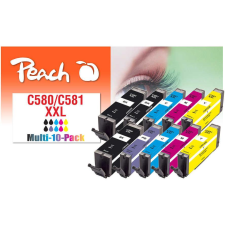Peach PI100-437 tintapatron 10 dB Kompatibilis Extra (szuper) kapacitású Fekete, Cián, Magenta, Fotó, kék, Sárga (PI100-437) nyomtatópatron & toner