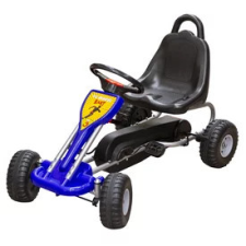  Pedálos kék verseny gokart - 30 kg teherbírású lábbal hajtható járgány