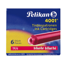 PELIKAN 4001 TP/6 töltőtollpatron piros 6db/doboz tollbetét