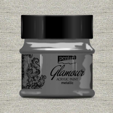 Pentart Glamour akrilfesték 50ml - EZÜSTFEKETE akrilfesték