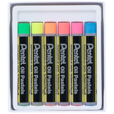 Pentel Kréta olajpasztell készlet, PHN-F6 Pentel, 6 klf., fluoreszkáló pasztellkréta