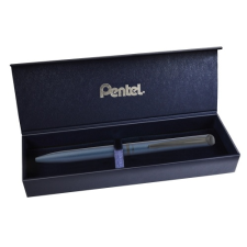 Pentel Rollertoll 0,35mm, fém matt kék test, Pentel Energel Prémium BL2507C-CK, írásszín kék toll