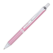 Pentel Rollertoll 0,35mm, fém rózsaszín test, Pentel Energel BL407P-A, írásszín kék toll