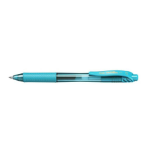 Pentel Zseléstoll, 0,35 mm, nyomógombos, PENTEL "EnerGelX BL107", türkiz toll