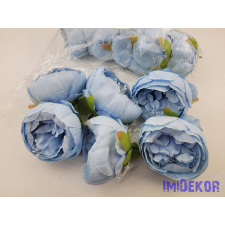 Peónia selyemvirág fej 9 cm - Kék dekorációs kellék