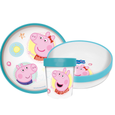 Peppa malac Core csúszásmentes étkészlet, micro műanyag szett babaétkészlet