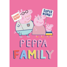 Peppa malac Family Pink polár takaró 100x140cm lakástextília
