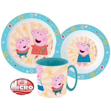 Peppa malac Kindness étkészlet, micro műanyag szett bögrével 350 ml babaétkészlet