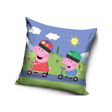 Peppa malac párna, díszpárna 40x40 cm - Peppa malacék rollereznek lakástextília