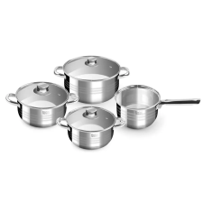 Perfect home Diamond 7 részes rozsdamentes edénykészlet üvegfedővel edény