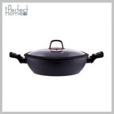 Perfect home Golden Line tapadásmentes alumínium szeletsütő üvegfedővel 28cm indukciós 10442 edény