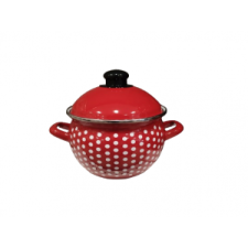 Perfect Home Lábas fedõvel 18 cm zománcozott Pöttyös dekor 11326/18 konyhai eszköz