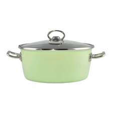 Perfect home Lábas üveg fedővel zománcozott 20 cm 2,5 L zöld ELITE edény