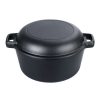 Perfect home Öntöttvas fazék fedővel, 2 az 1-ben, 5 literes, 26 cm, Perfect Home