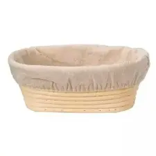  Perfect Home Szakajtó/kelesztõtál ovális 28*14*7 cm rattan+vászon 14413 konyhai eszköz