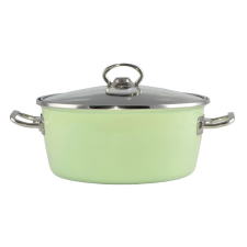 Perfect Home Zöld Elite Zománcozott lábas 24 cm + üvegfedő 10413 edény