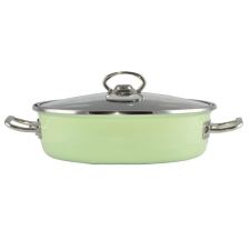 Perfect Home Zöld Elite Zománcozott szeletsütő lábas 24 cm + üvegfedő 10421 edény