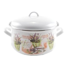 Perfect home Zománcozott lábas fedővel 22cm 4,8liter levendula edény