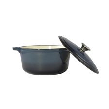 Perfect Home Zománcozott öntöttvas lábas 24 cm, 4 literes Acélkék edény