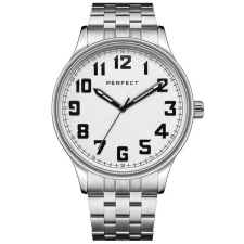  Perfect M111-02 férfi kvarc karóra ezüst, dátum, WR30 karóra