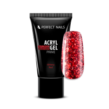  Perfect Nails Csillámos AcrylGel Prime - Tubusos Akril Gél 15g - Glittery red műköröm zselé