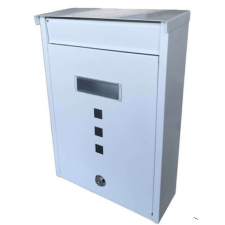 Perfekto Postaláda (Velence) Fehér zárható névjegytartós kétoldali bedobás postaláda