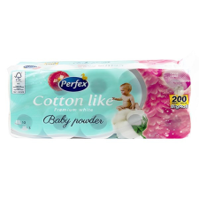 Perfex Toalettpapír PERFEX Cotton Like 3 rétegű 10 tekercses baby powder perfume higiéniai papíráru