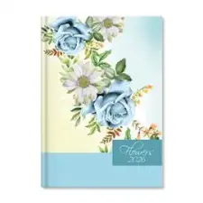 PERIOD Flowers Blue 2026 A5 napi beosztású határidőnapló (P4114-1913) határidőnapló