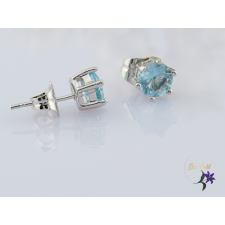  Perla antiallergén kék szegfű fülbevaló-rodium fülbevaló