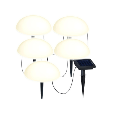 Perla Napelemes kültéri lámpa 5 meleg fehér félgömb szolár lámpa szürkületérzékelővel IP44 kültéri világítás