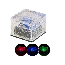 Perla Napelemes RGB LED térkő szürkületérzékelővel, 7x5,4x7 cm IP44 világítás