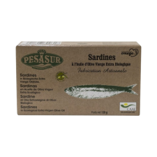 Pesasur Szardínia bio extraszűz oliva olajban dobozban 120g konzerv