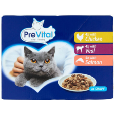 Pet Hungaria Kft PreVital Cat alutasakos 12*100g Szószos vegyes íz macskaeledel