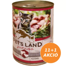 PET'S LAND Pet s Land Cat Junior Konzerv MarhamájBárányhús almával 12x415g macskaeledel