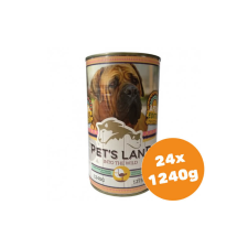 PET'S LAND Pet s Land Dog Konzerv Strucchússal Africa Edition 24x1240g kutyaeledel